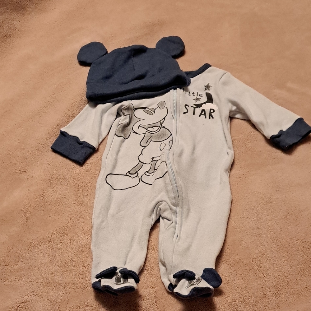 Disney Blue and White Mickey Mouse Footie